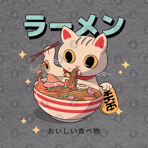 Ramen Tasty Food Neko Cat Japanese Aesthetic by uncommontee